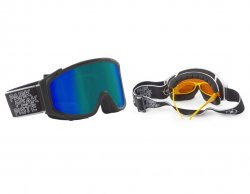 Manbi Spirit Goggle Kids Black Matt/Blue-Green Mirror