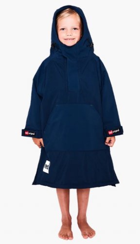Red Kid's Dry Poncho - Navy